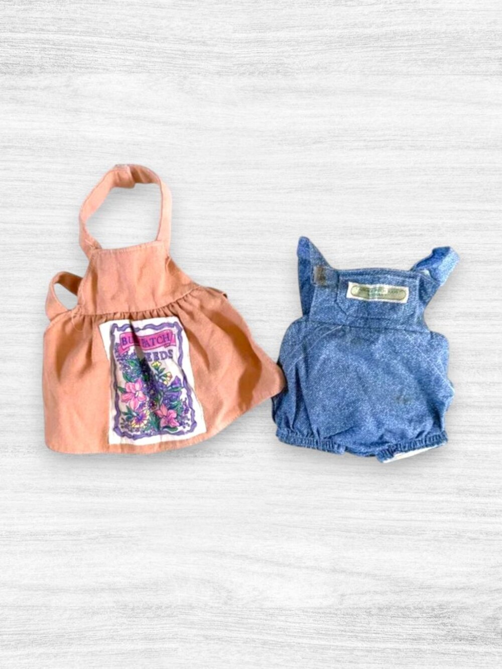 Vtg 80s Cabbage Patch Kids Coleco Romper Apron Bunny Garden Patch Seeds Outfit